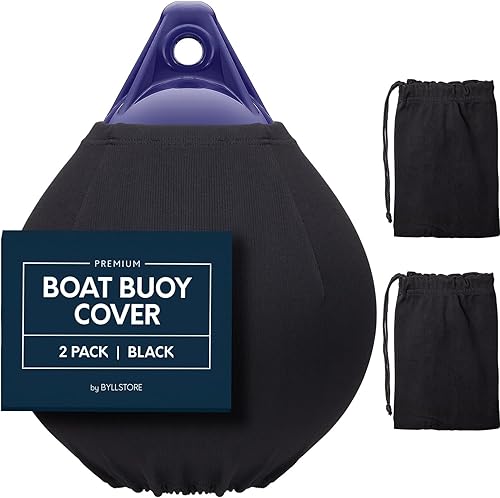 Miniatura 8 de Boat Buoy Covers  1, 2 & 4-Pack  Black  Diameter x Length 15 x 19 & 17.5 x 21  Polyester