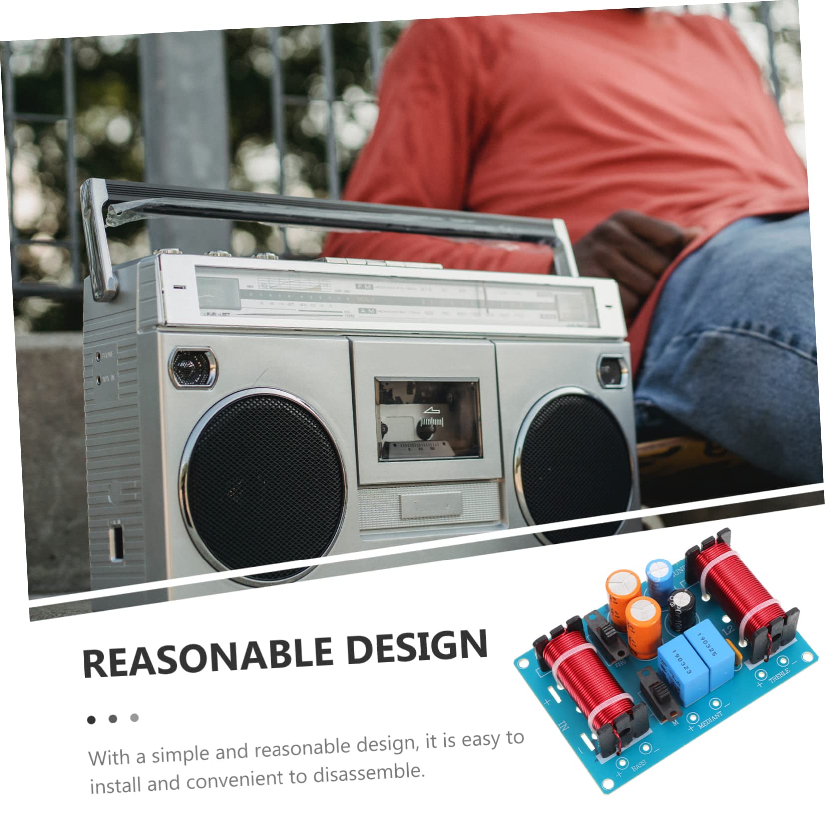 Mikinona Way Speaker Crossover Filter Audio Frequency Divider for Treble Enhanced Bass Durable Design for Easy Installation Long Term Use for Speaker