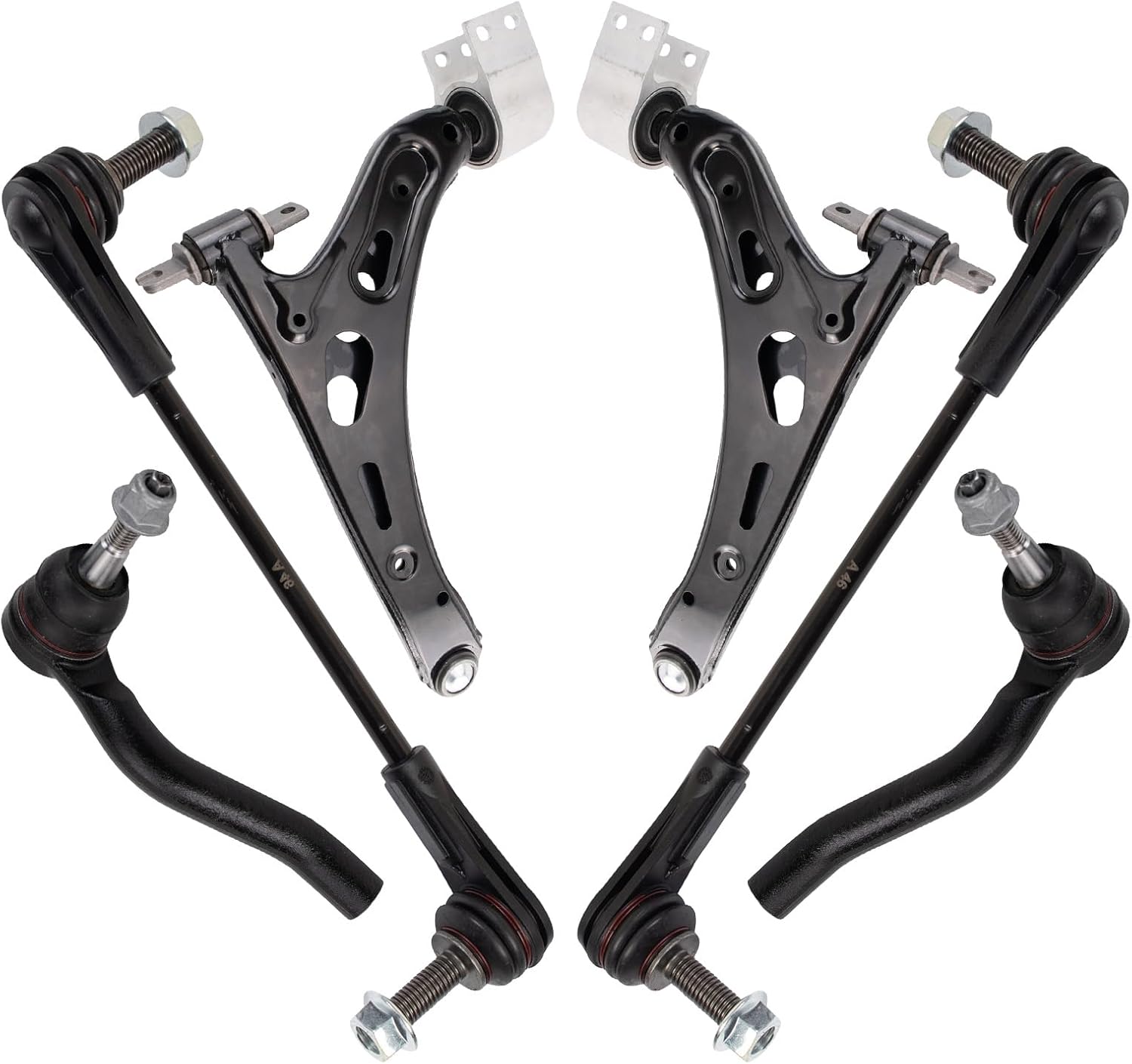 TRQ Front Steering & Suspension Kit Control Arm with Ball Joint Sway Bar Stabilizer Link Tie Rod Compatible with 2018-2022 Buick Enclave Chevrolet Traverse