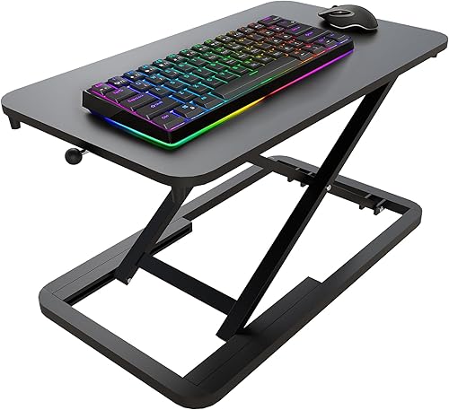 Elevador de teclado para escritorio convertidor de escritorio de pie ajustable de 23.6 pulgadas, elevador de mesa para estar de pie, elevador de
