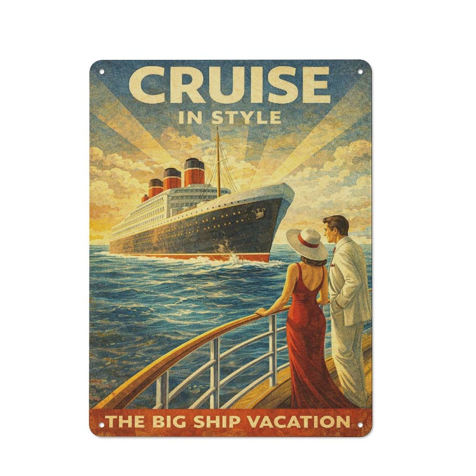 Junmoney Style-22 Vintage Cruise In Style Vintage Vintage Metal Sign 40X30cm, Restaurant Wall Art For Takeaway, Bar, Kitchen Or Counter Area