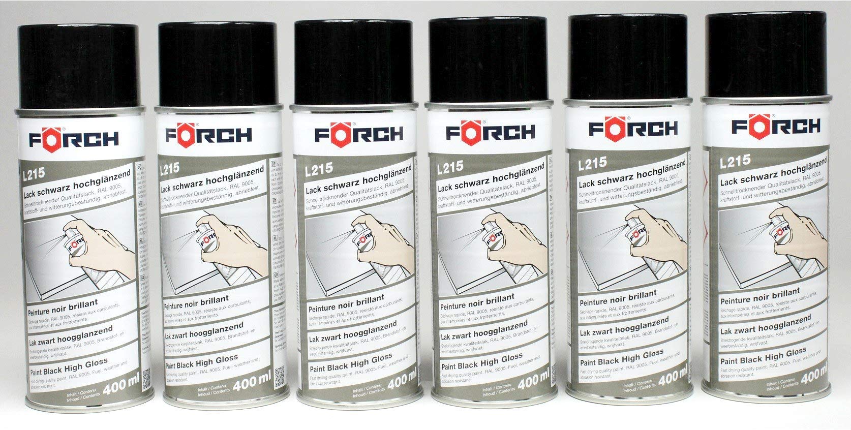 FORCH Lack Schwarz hochglänzend R9005 L215 400ml (6)