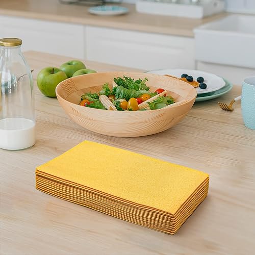 Miniatura 6 de Elinnee 50 toallas desechables para baño, toallas de mano decorativas de lino suaves y absorbentes, servilletas de papel para cocina, boda, fiesta o