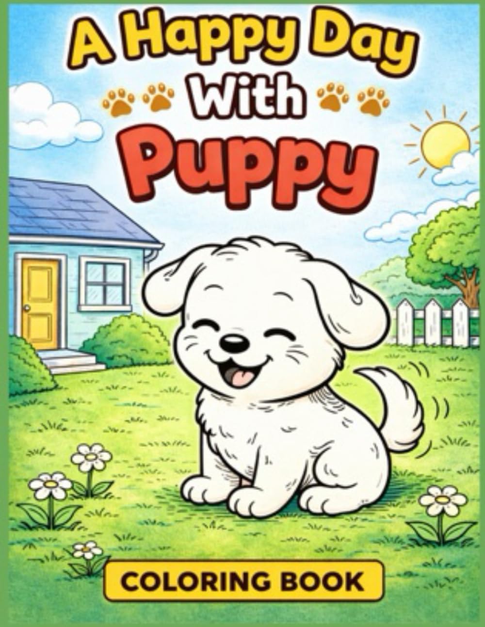 A Happy Day With Puppy: Coloring Book
