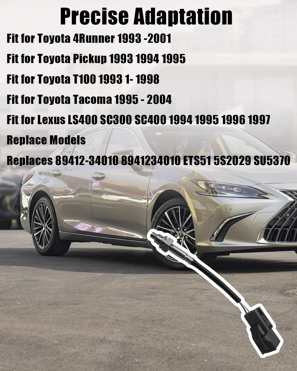 89412-34010 Valve Temperature Sensor Fit for Toyota 4Runner Pickup T100 Tacoma 1994-2004 2.4L 2.7L 3.4L L4 V6 for Lexus LS400 SC400 1994-1997 4.0L V8, Replaces 8941234010 ETS51 5S2029 SU5370