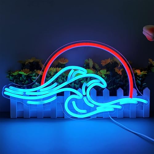 Miniatura 15 de Dleouly Letrero de neón de anime, letreros LED de neón de nube azul para decoración de pared, letreros de neón regulables para juegos, luz de neón