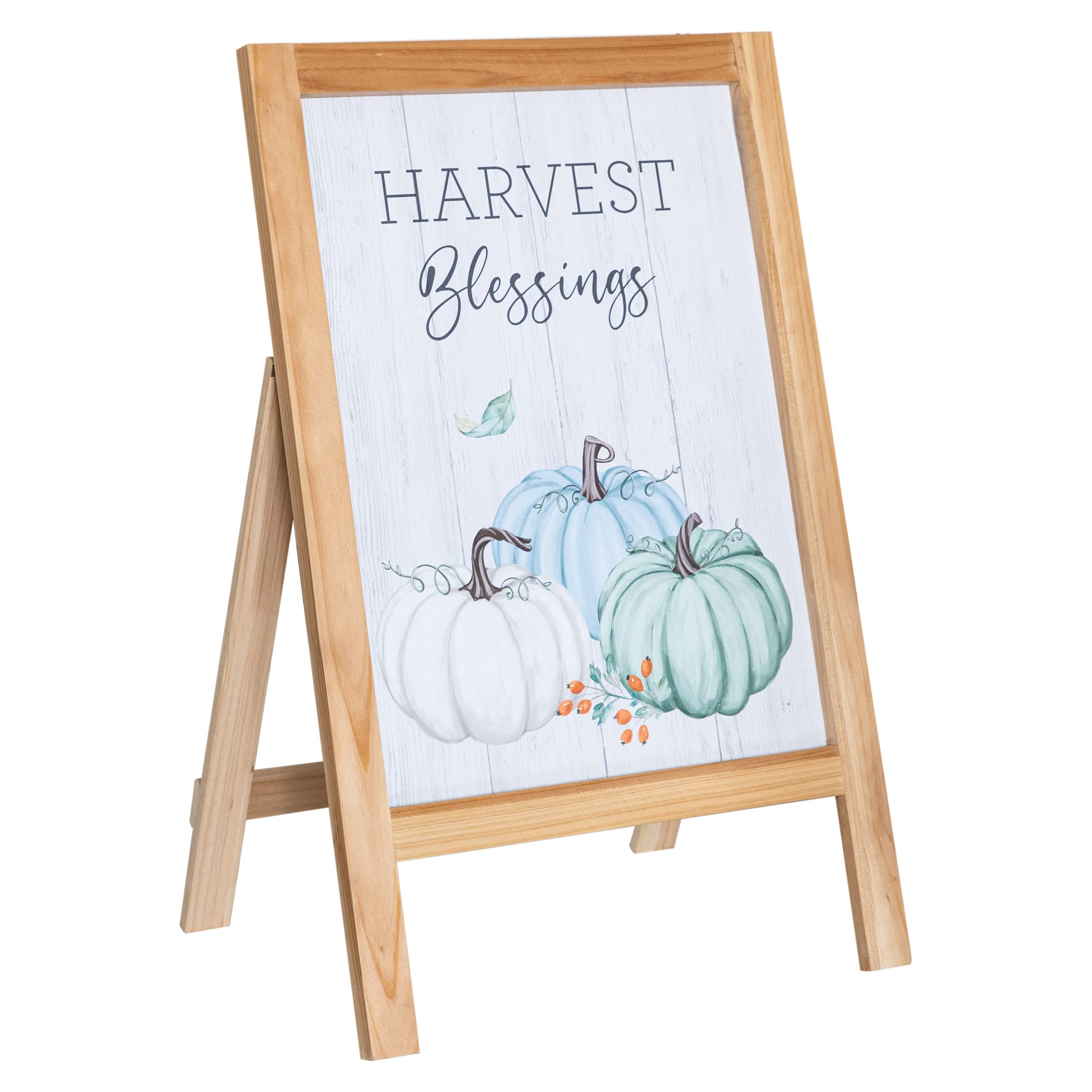 COLLECTIVE HOMEWooden Seasonal Board with Stand, Seasonal Wooden Rustic Decor, Farmhouse Inspired Decor (Harvest)