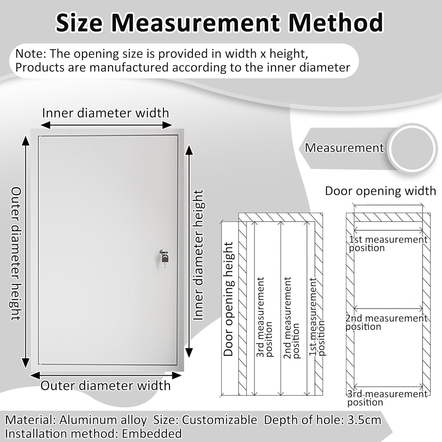 Large Access Panel Recessed Inspection Door Hidden Access Panel Door with Lock for Drywall Plumbing Electrical(Dark Gray,24x36in/60x90cm)