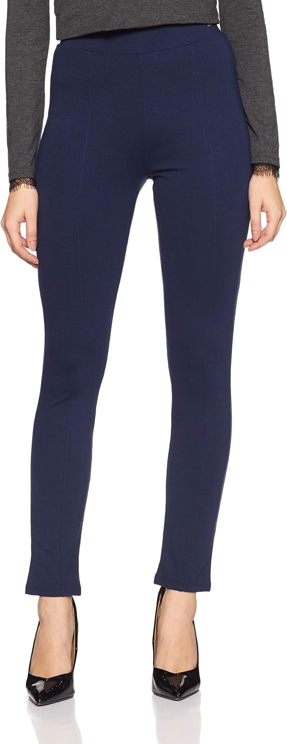 Van HeusenWomen's Stretch Fit High Rise Athleisure 4 Way Stretch Treggings - Body Hug, Flexible Waistband