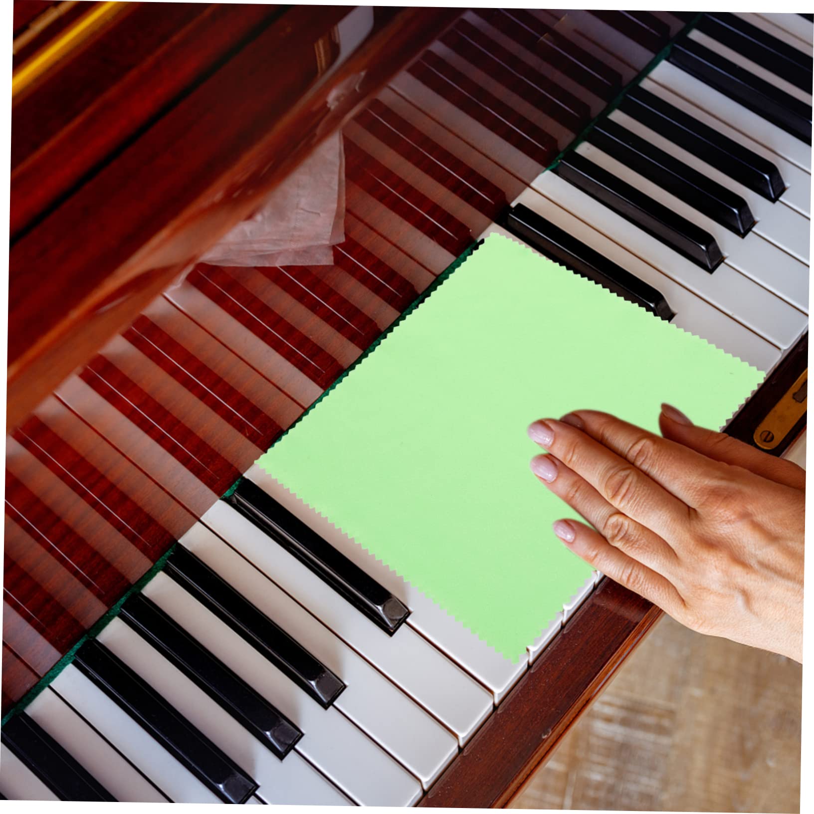 Vaguelly Piano Cleaning Wipe Cloth Set 10 Pack Soft for Guitar Violin Bass Ukulele and