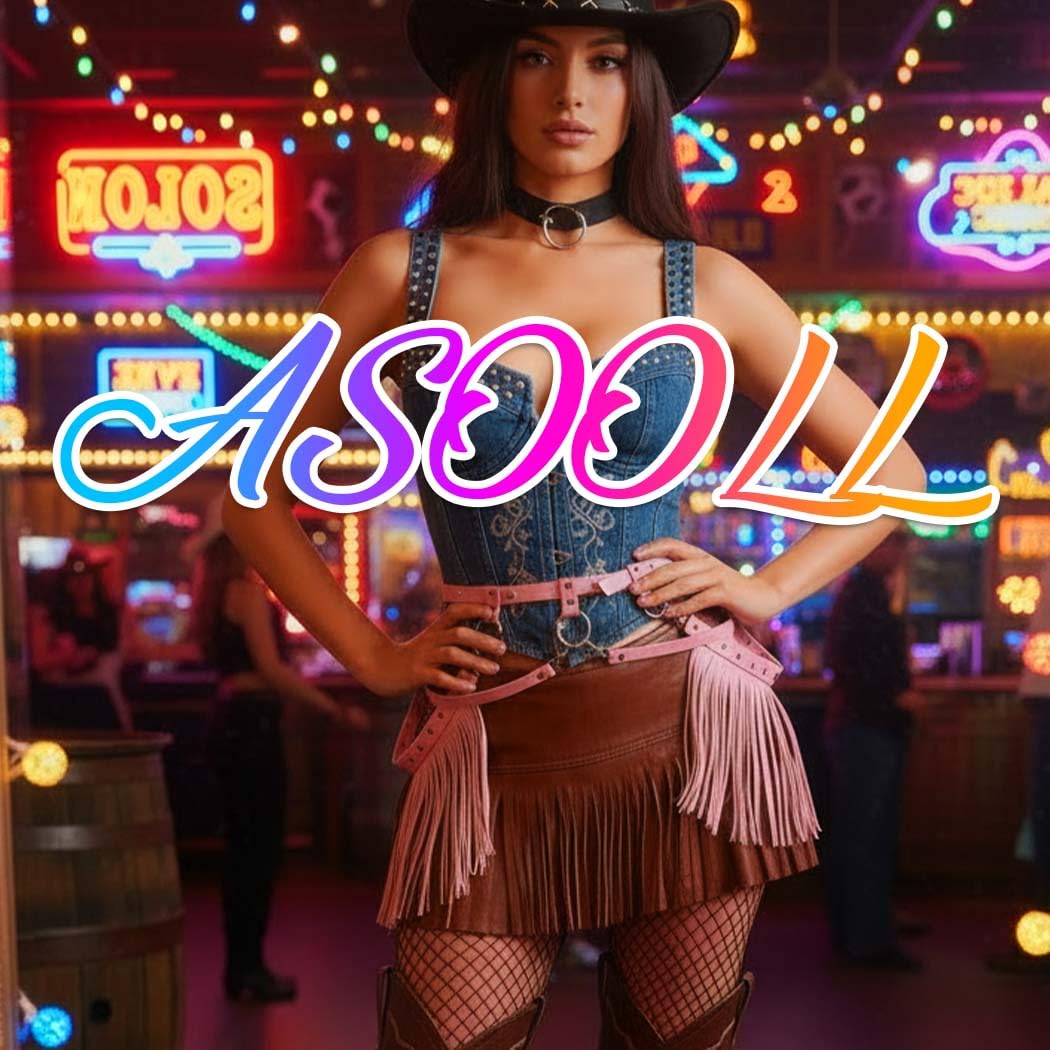 Asooll Punk Leather Waist Chain Tassel Fringe Belly Belt Harness Bikini Rave Body Accessories Jewerly for Women and Girls