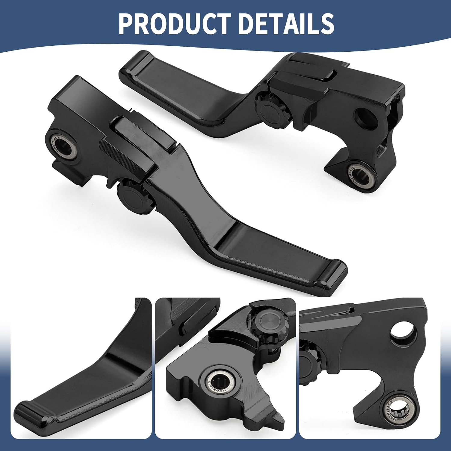 Motorcycle Levers Brake Clutch Hand Lever Adjustable Fit for Harley 2014-2022 Sportster XL 883 1200 (Short, Black)