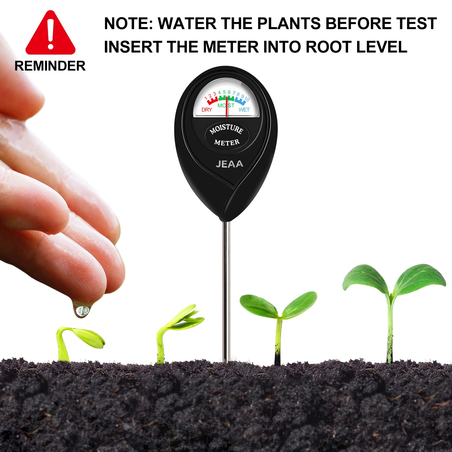 Medidor De Humedad De Suelo Sin Pilas - Higrómetro Para Plantas De Interior Y Exterior, Jardinería Fácil