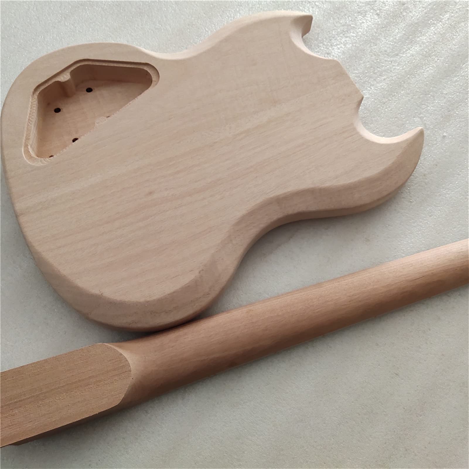 Corpo Chitarra Fatto a Mano Fai da Te 1. Impostare Il Collo E Il Corpo di Chitarra Incompiuta SG. Kit per Chitarra Elettrica in Stile