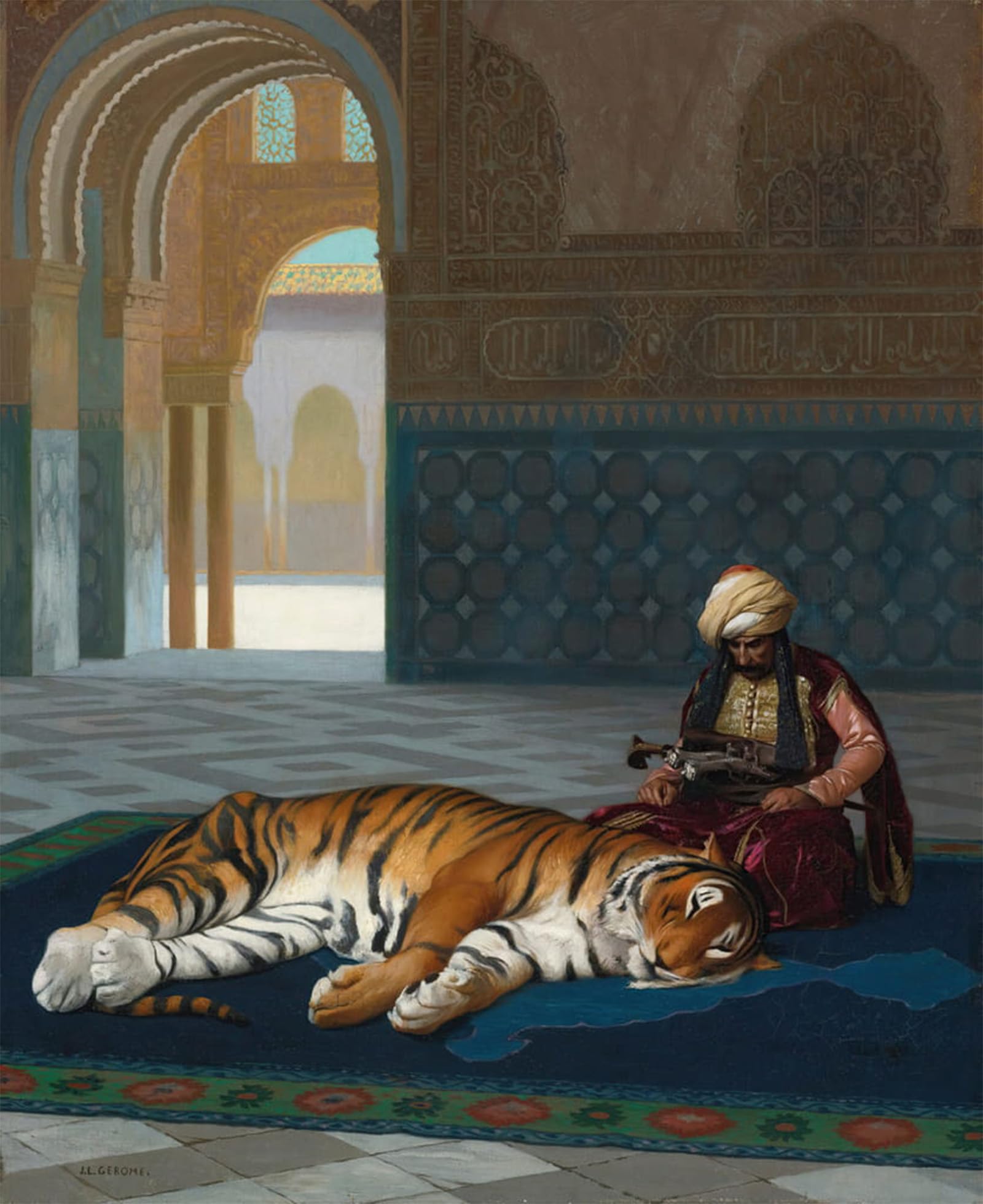 SERENDIPITP Vintage Wall Art Canvas Nordic Poster Canvas Print Picture the Tiger by Jean Leon Gerome Wall Art Poster for Home Decor 60x90cm