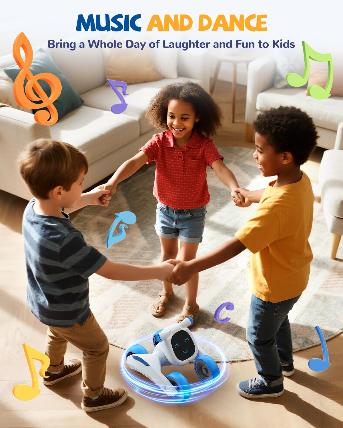 Robot Juguete, Robot Teledirigido para Niños con Expresión LED, Programable, Control por Voz (Solo en inglés), Interactivo Inteligente, Regalo para Niños y Niñas 3 4 5 6 7 8 9 10 11 12 Años