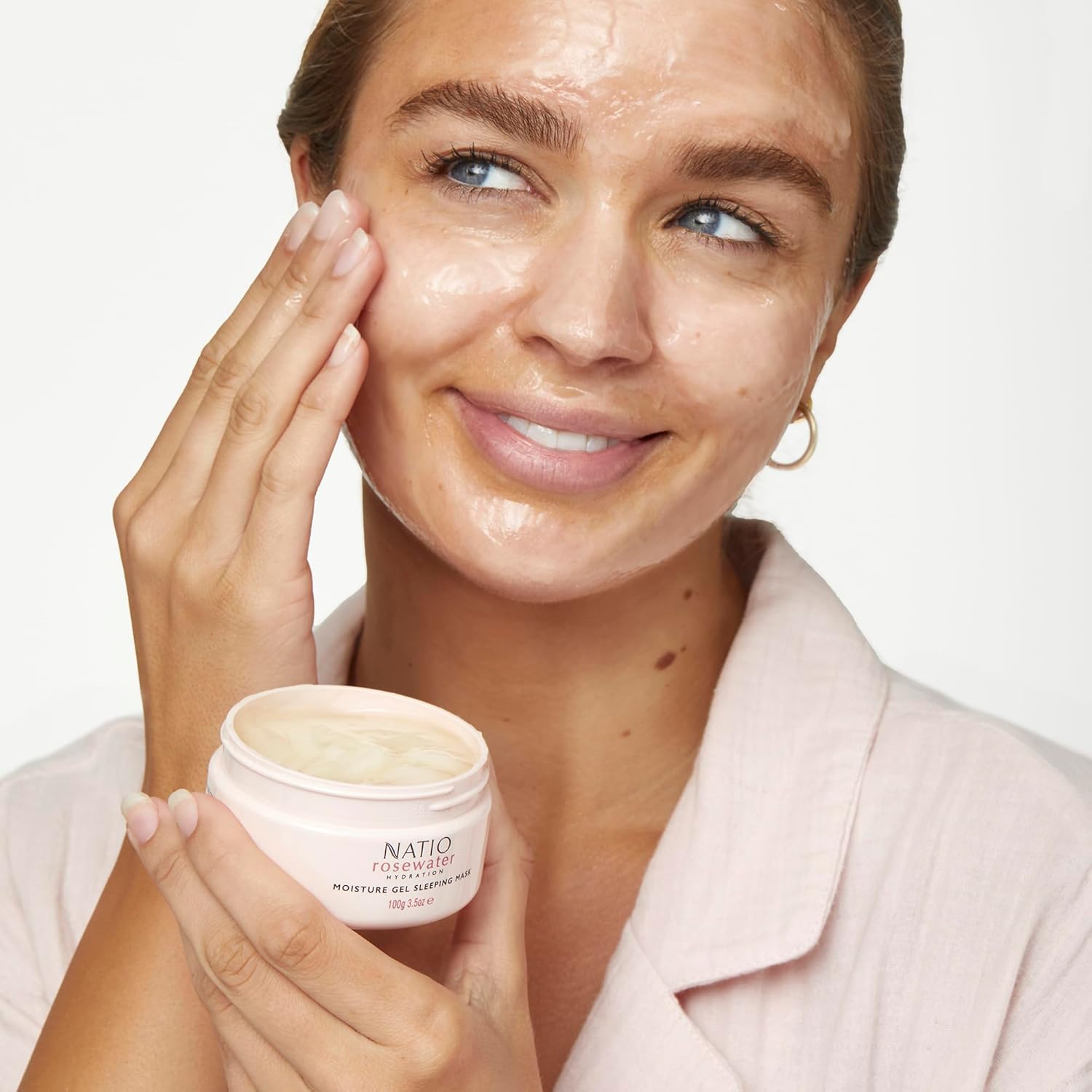 Rosewater Hydration Moisture Gel Sleeping Mask by Natio for Women - 3.5 oz Gel