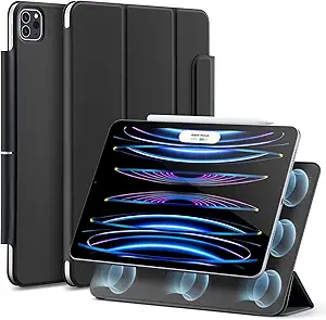 ESR for iPad Pro 11 Inch Case, iPad 11 Pro Case (2022/2021/2020, 4th/3rd/2nd Generation), Convenient Magnetic Attachment, 2-Way Stand, Full Pencil 2 Support, Rebound Magnetic Case, Black