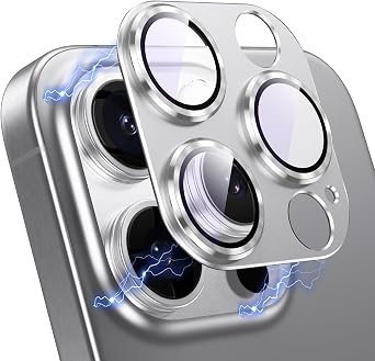 Korecase for iPhone 16 Pro Max/16 Pro Camera Lens Protector, Silver, 2 Pack