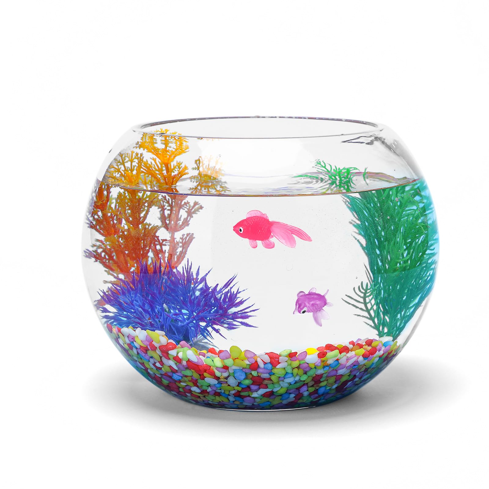 Jexine 50 pesci rossi finti galleggianti, 10 pezzi, pianta acquatica artificiale, 1,2 kg, rocce per la casa, l'ufficio, l'acquario, decorazioni e accessori