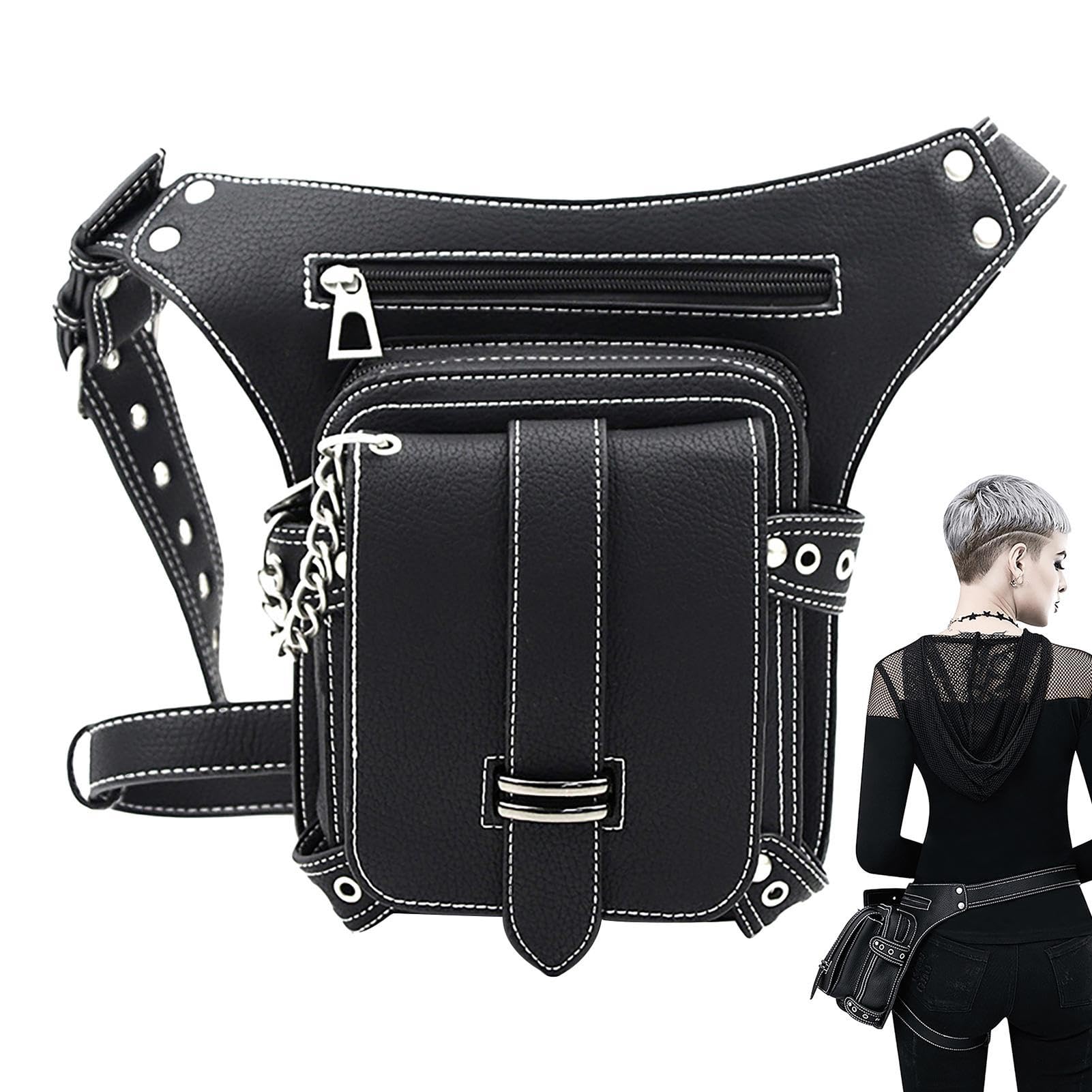 EXBERT Beintasche Steampunk | Motorradtasche | Tasche Wasserdicht Motorrad-Rucksäcke für Männer Handtasche Größe verstellbar für Camping Wandern Radfahren