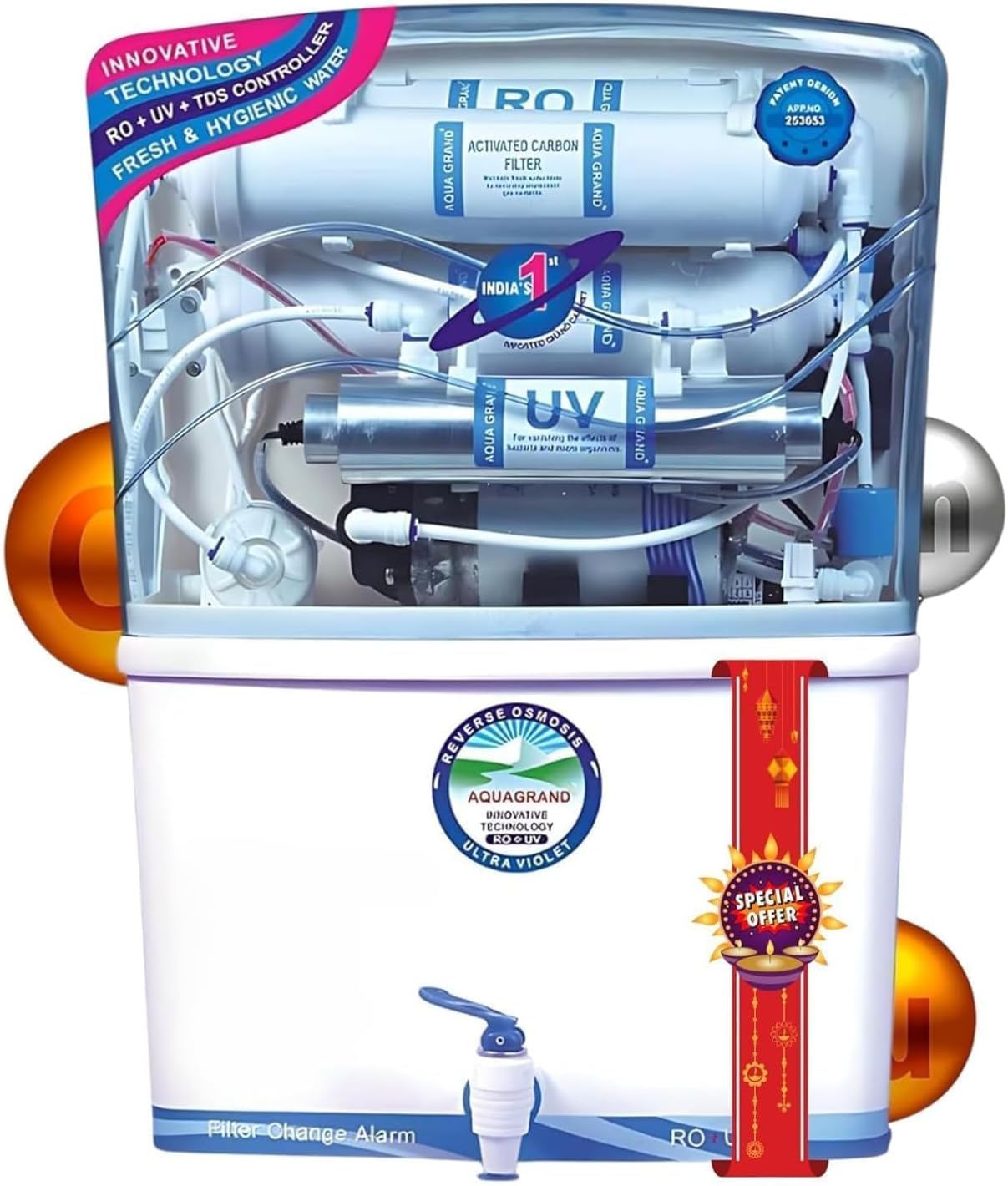 12 L RO + UV + UF +TDS Controller Water Purifier, RO+UV+UF Copper Purified Water with Goodness of Copper RO Water Purifier For home(Made in India)