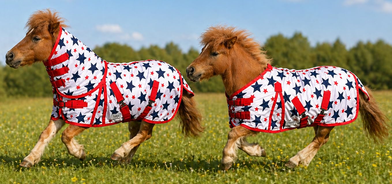 Fliegendecke Minishetty Shetty Welsh Fohlen Falabella 70 75 80 85 90 95 100 cm Sterne Mash Fliegenschutz Sterni Decke Fliegen Decke (80cm)