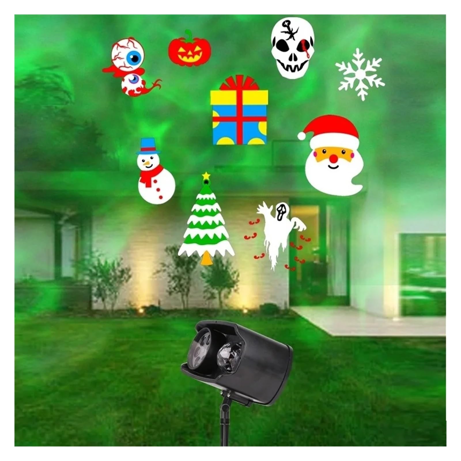 Projecteur d'Halloween, Lumières d'ambiance décoratives d'halloween et de noël, projecteur de méfaits d'extérieur en plein air, projecteur de fête de noël à domicile