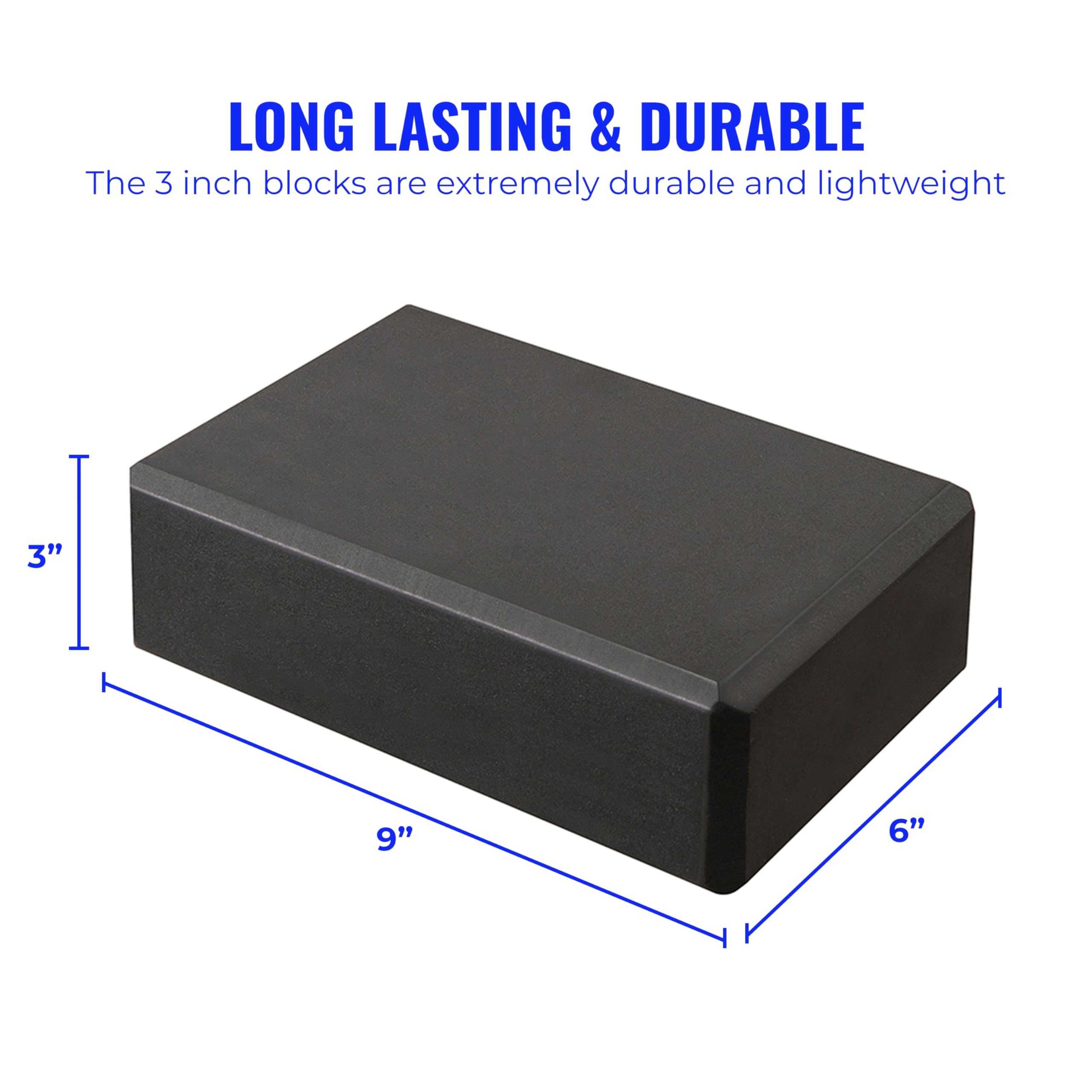 Blocco da yoga da 7,6 cm, confezione da 10 blocchi per yoga in schiuma EVA, mattoni solidi e di supporto, schiuma per equilibrio, per stretching, pilates e allenamento, 7,6 x 15,2 x 22,9 cm
