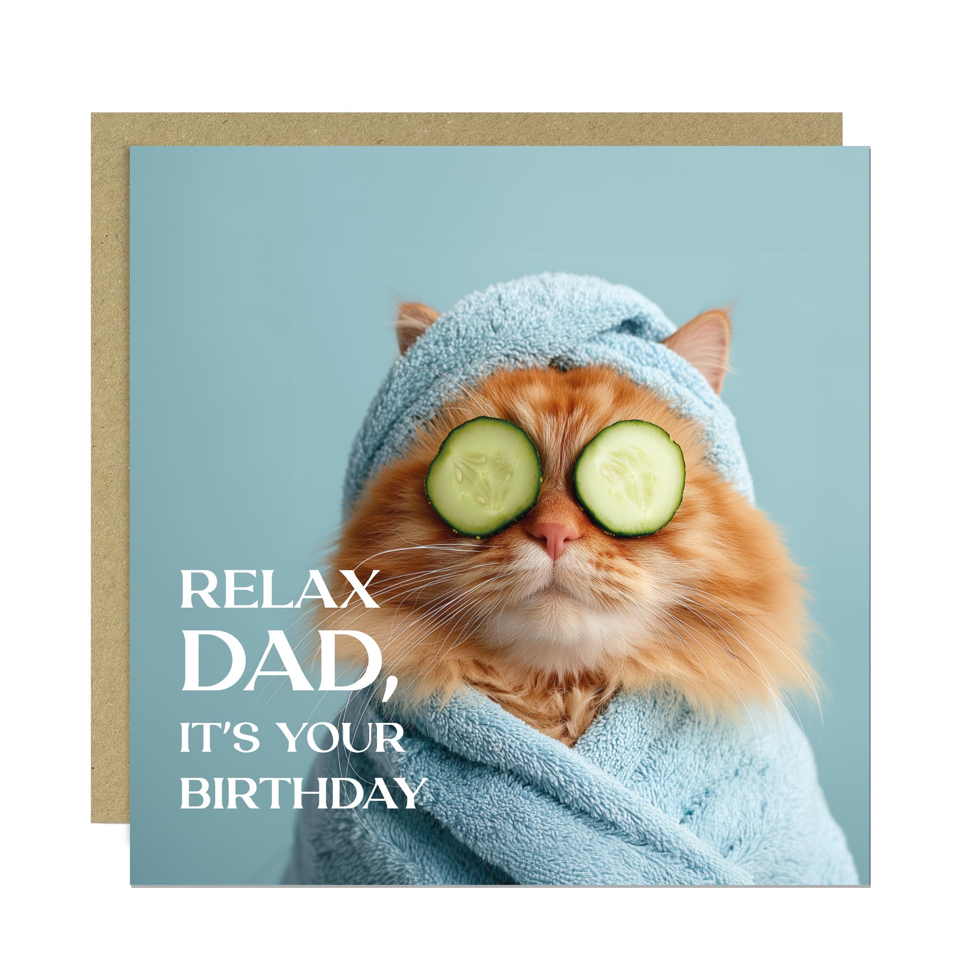 RED OCEAN Dad Card For Birthday Relax Dad Its Your Birthday Card With Kraft Envelope Card For Dad From Daughter Son Kids