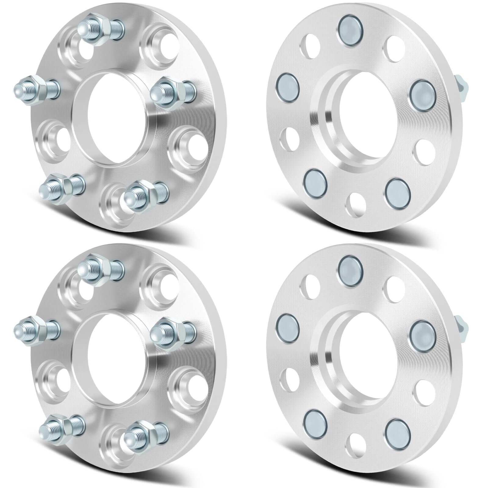 SCITOO 2Pcs 5x4.5 Wheel Spacers 15mm for Honda Silver Wheel Adapters