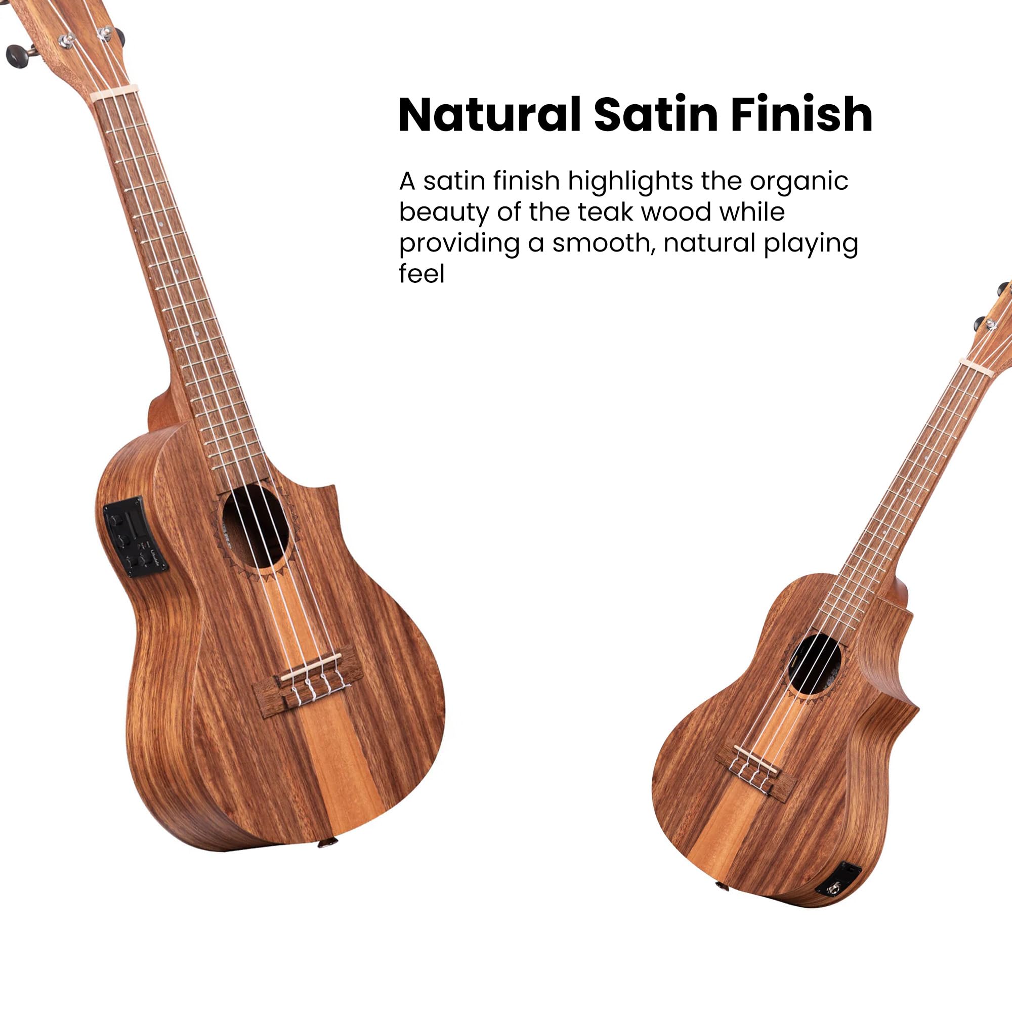 Teak Tri-Top Concert Cutaway électro-acoustique