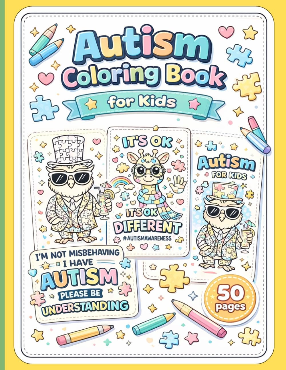 Autism Coloring Book for Kids: Interactive , Fun, Engaging ، and Educational Activity Book For Autistic Kids to Learn And Grow . 8.5x11 in