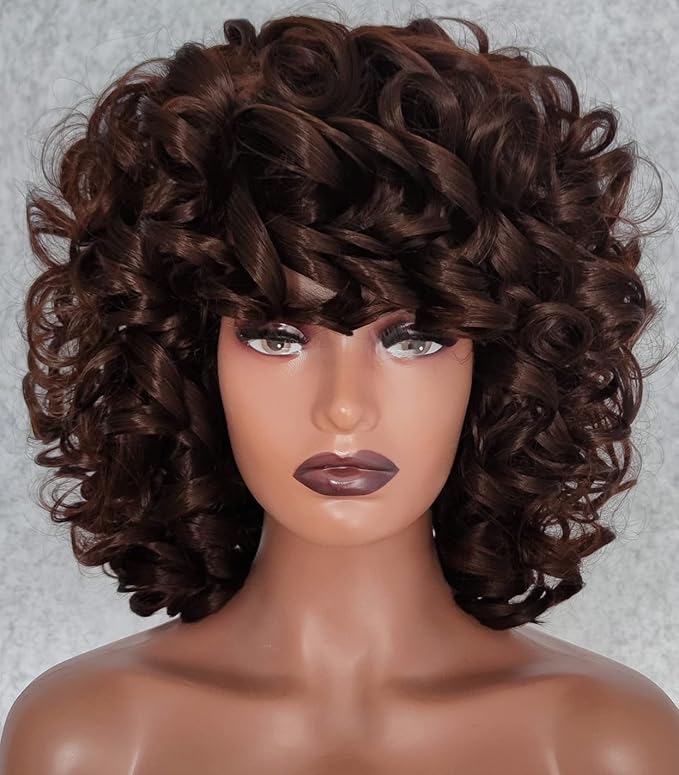 elim short curly kinky wigs