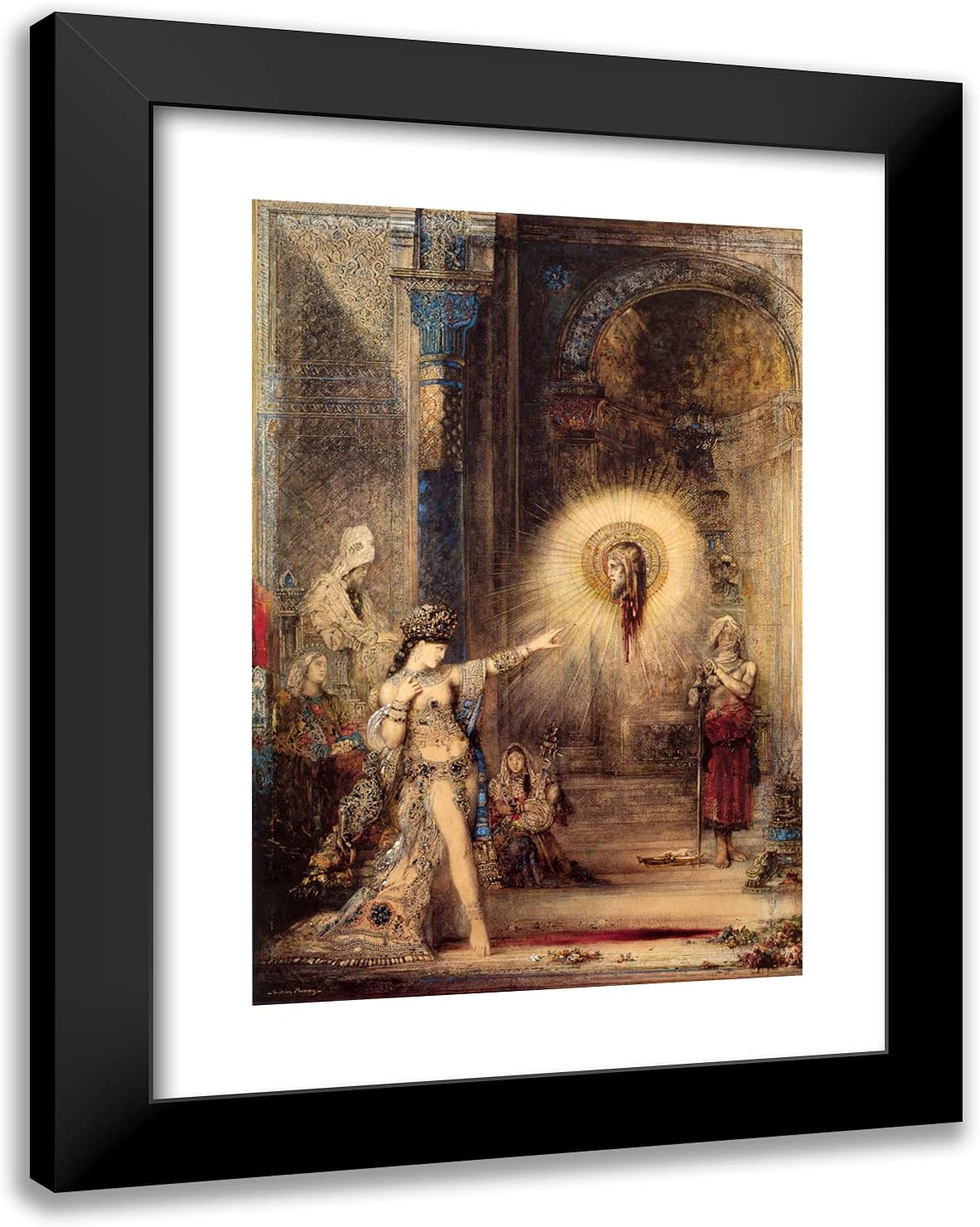 ArtDirect Moreau, Gustave 19x24 Black Modern Framed Art Print Titled: The Apparition