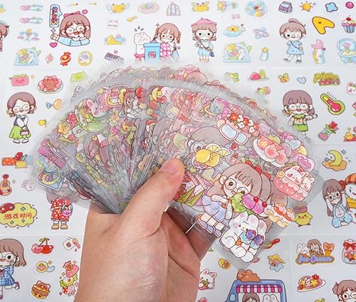Miniatura 2 de Calcomanías de letras kawaii japonesas de papelería, 100 hojas, lindas calcomanías de álbumes de recortes, calcomanías Kuromi para hacer tarjetas,