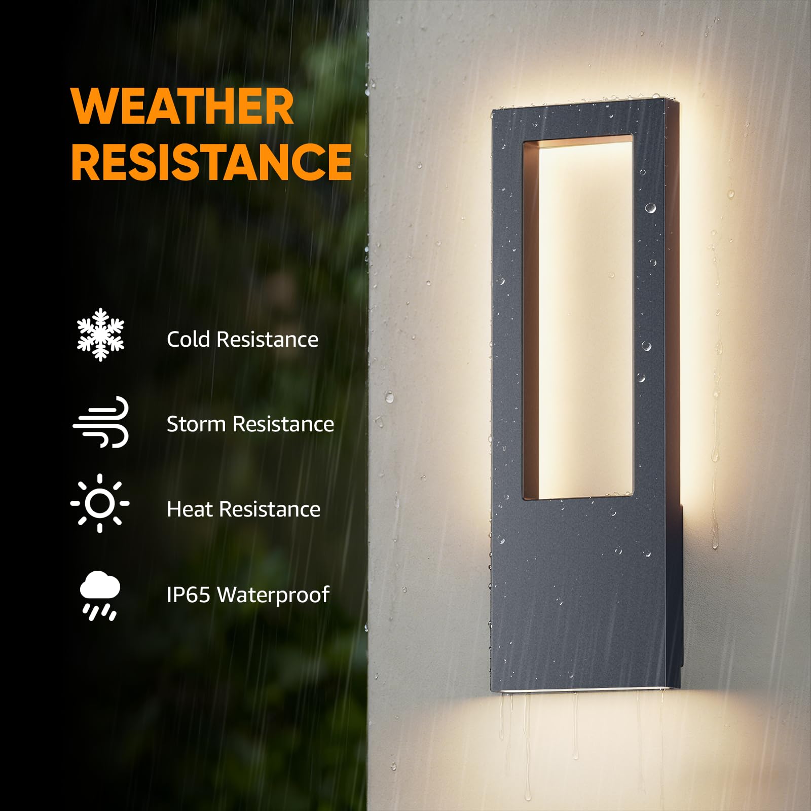 Aipsun 30W Applique da Esterno/Interno,Lampada da Parete Illuminazione 3000K Bianco Caldo Ip65 Impermeabile|Applique Rettangolari Per Terrazza Ingresso,Alluminio,Antracite