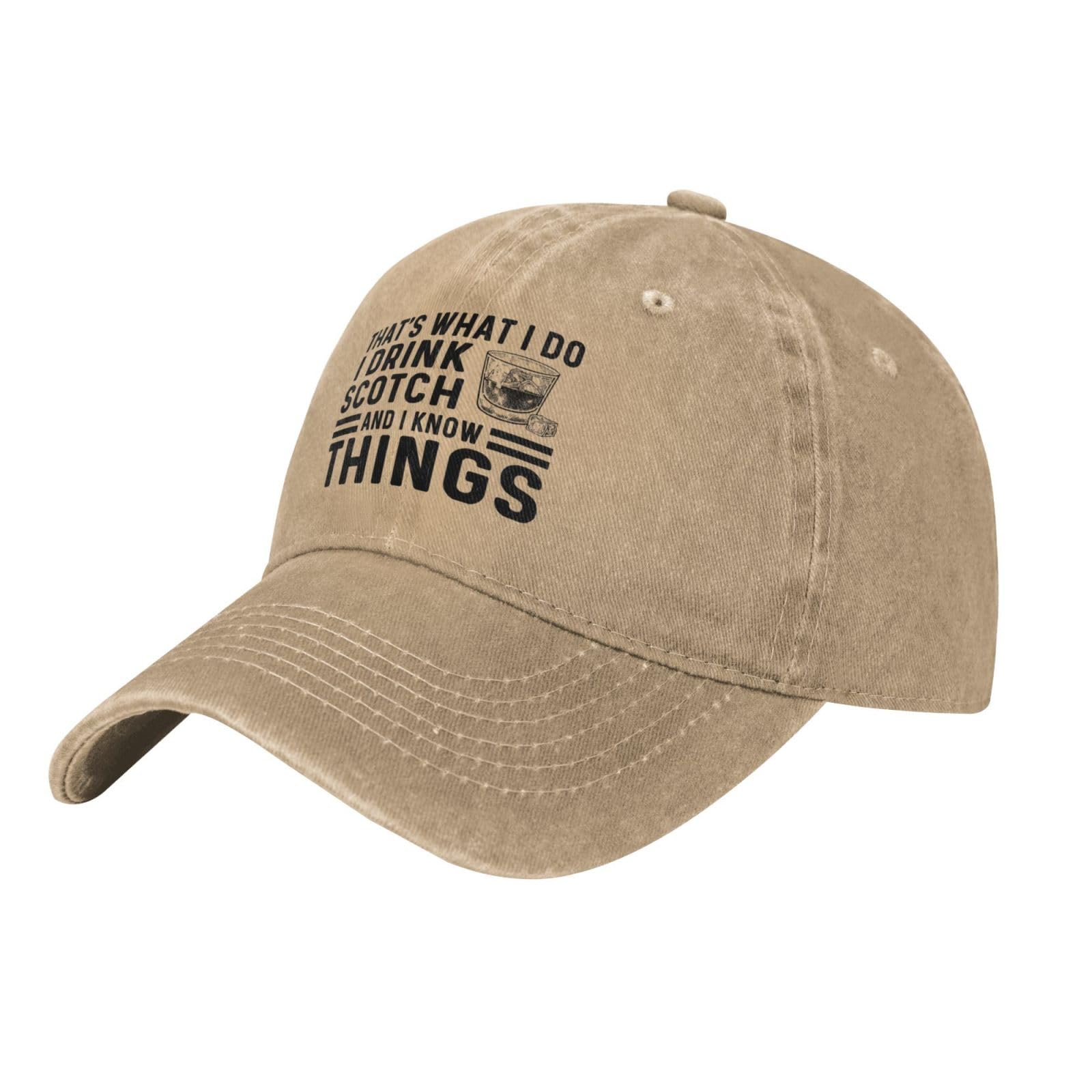 That's What I Do I Drink Scotch and I Know Things Hat Men Baseball Caps Cool Hats