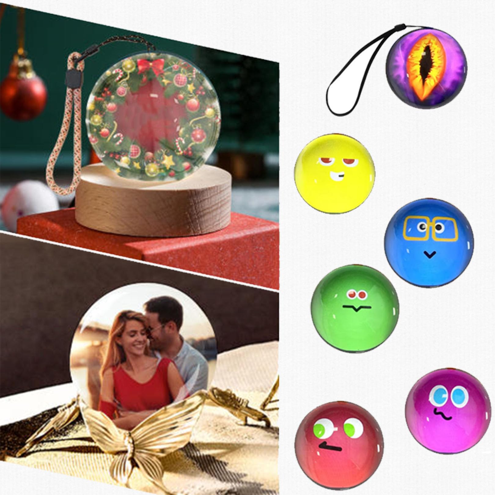 Lettore Video Crystal Ball Display Sferico 3D con Volume Regolabile Display Digitale da 2,7In con Memoria Video Sfera di Vetro Digitale per I Tuoi Ricordi Black