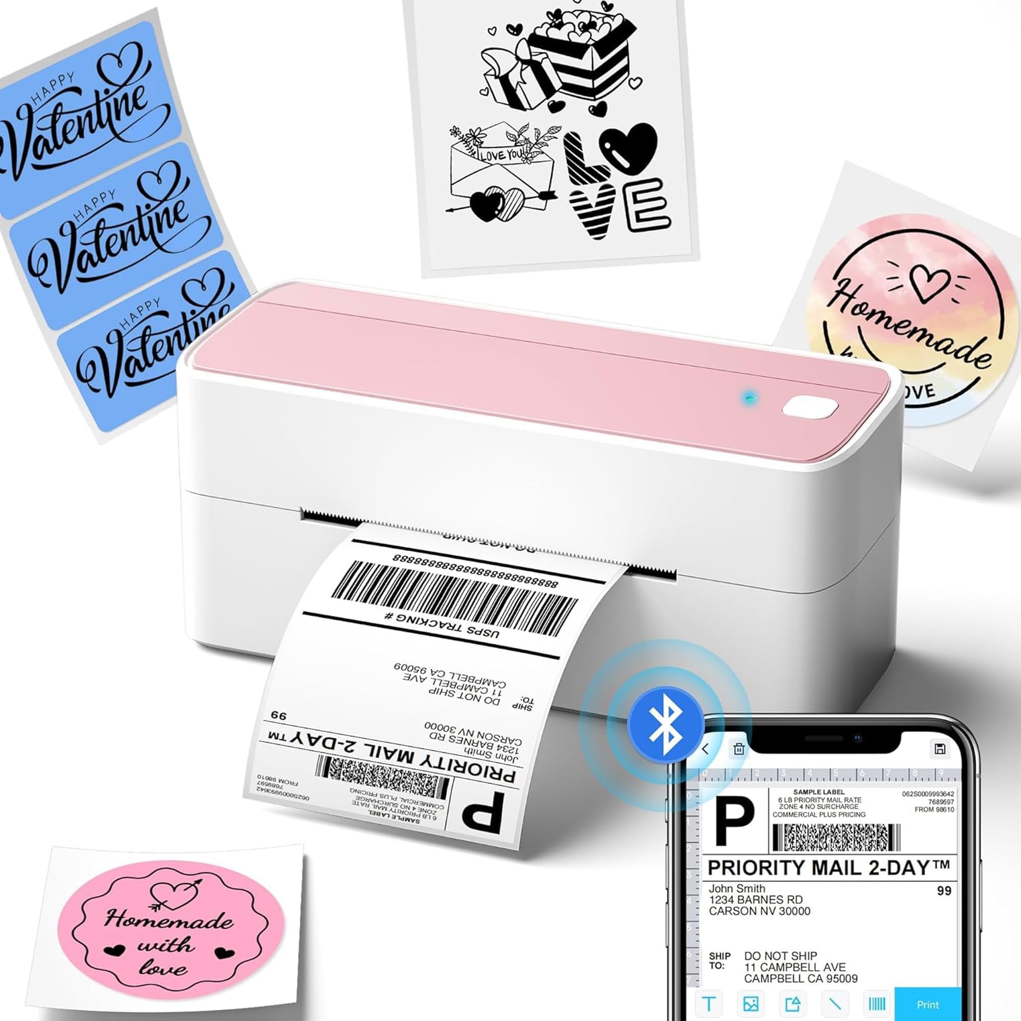 Phomemo Bluetooth Thermal Label Printer, Wireless Shipping Label