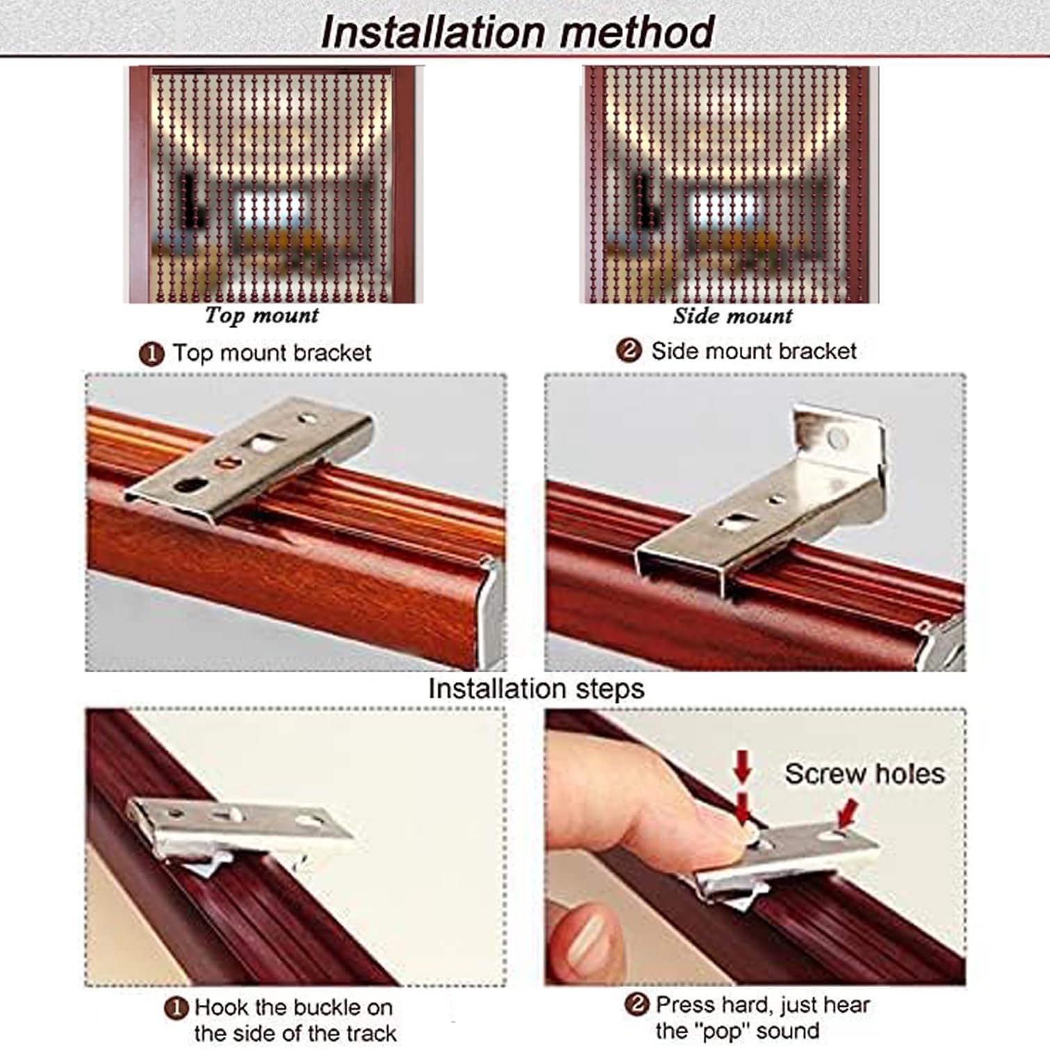 Rideau de Porte en Perles de Bois Suspendu,Rideaux en Perles de Bois Style Rétro,Panneau D'écran de Rideaux Cloisons pour Décor Entrée,Personnalisé,Largeur x Hauteur (80cm x 190cm(80 brins))