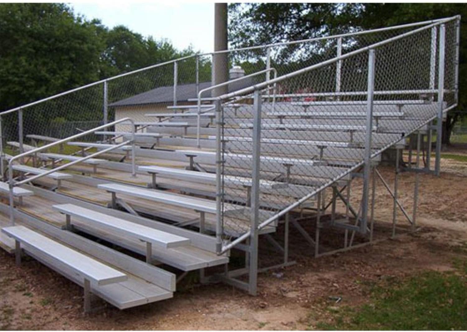 Athletic Connection VIP Series Bleachers (10 Rows - 100 Seat - 15 ft. - Fence)