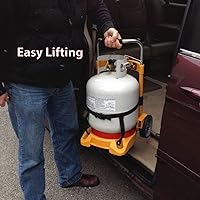 Vista 4 de Carrito para tanque de propano, carretilla para fácil transporte de cilindro de tanque, parrillas de barbacoa, calentadores, linternas