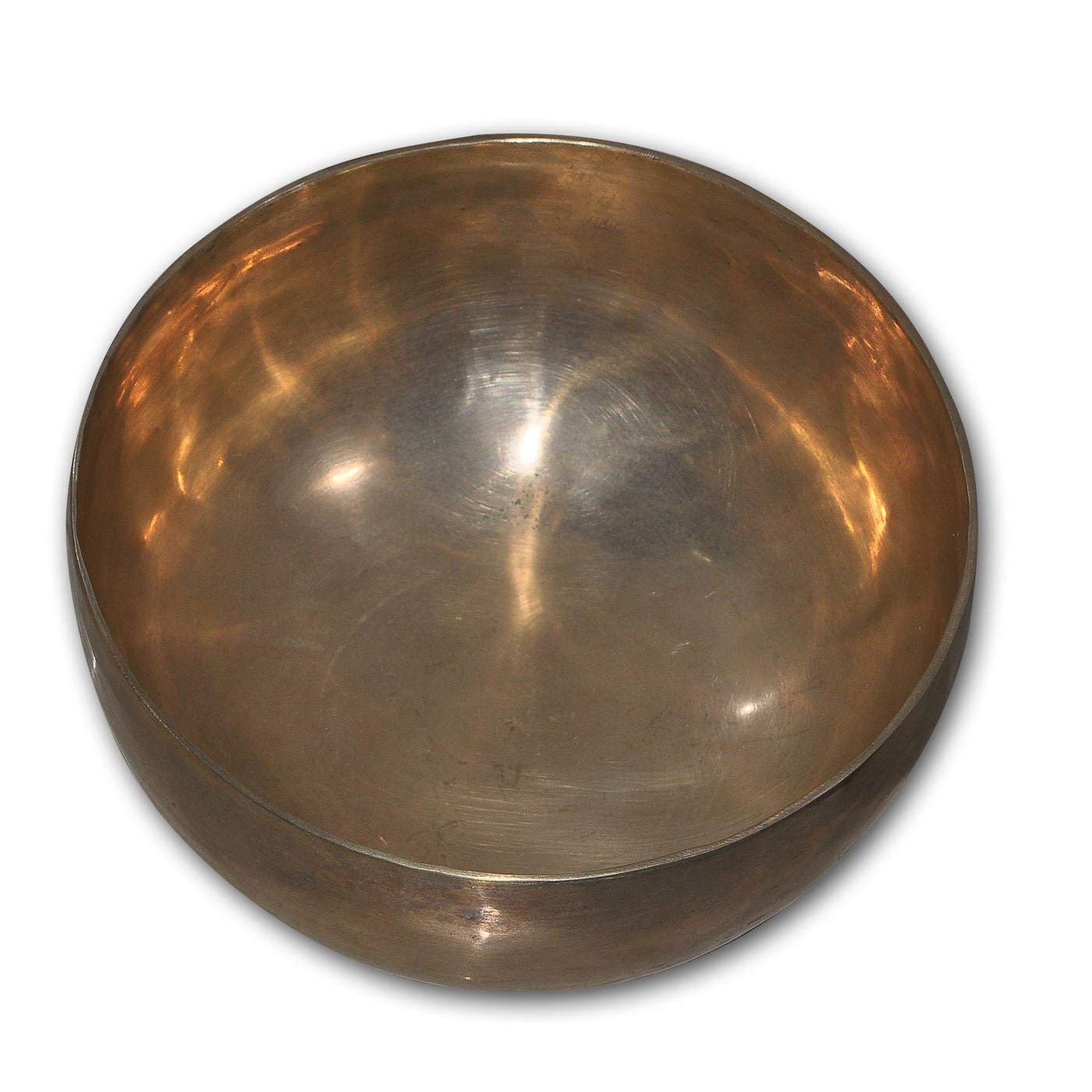 Tybetańska misa dźwiękowa/modlitwa miski/Rin Gong/Suzu Gong - owinięty skórą (750 gramów) 14 cm