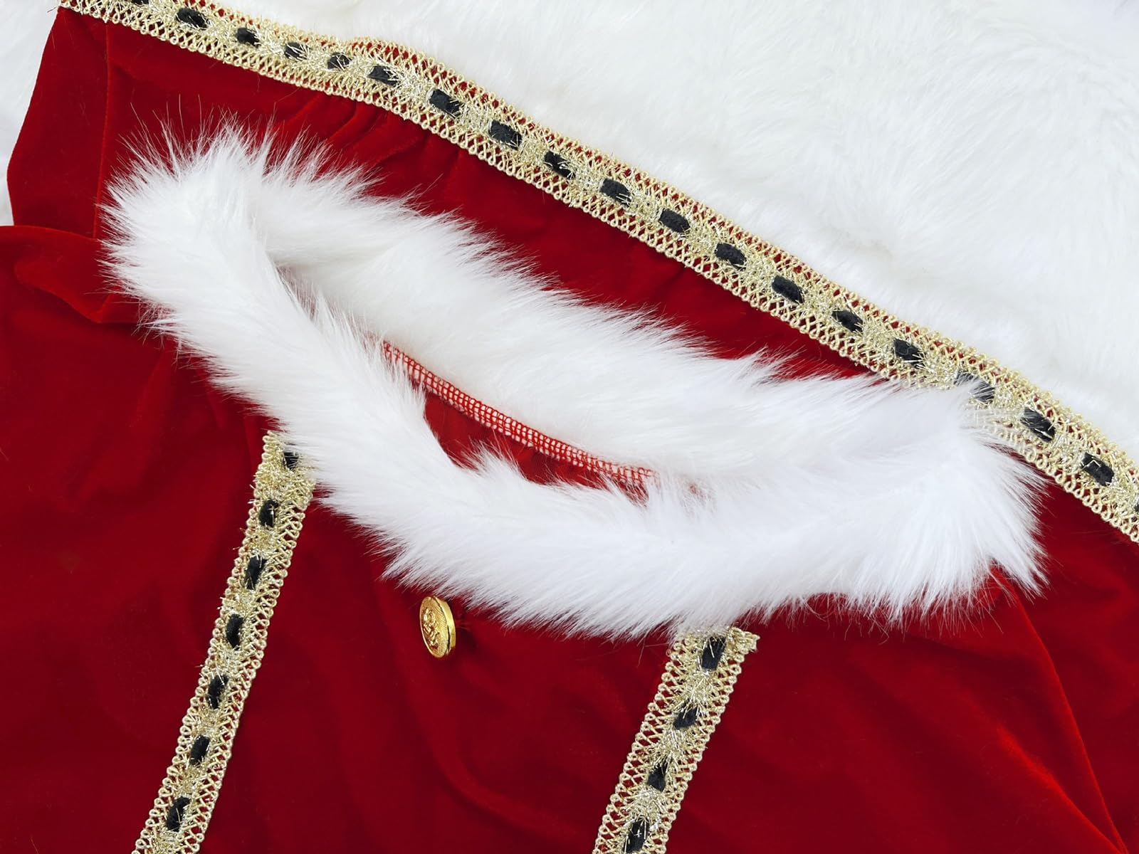 Kostium Świętego Mikołaja dla dorosłych mężczyzn, luksusowy czerwony aksamit, kostium, rozmiary S-5XL, zestaw cosplay na imprezę (B,S/M)