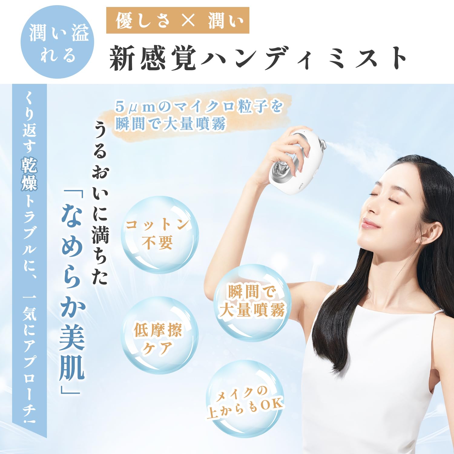 Amazon.co.jp: Kiboer スチーマー 美顔器 ハンディミスト 冷ミスト