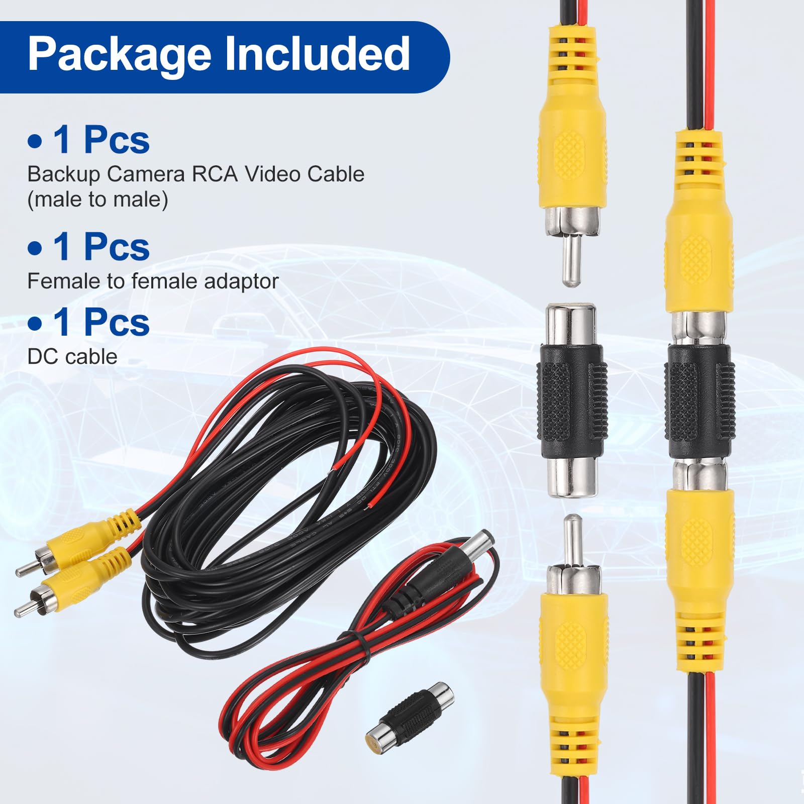 Amazon.com: MECCANIXITY Backup Camera RCA Video Cable, 6m/19.68ft