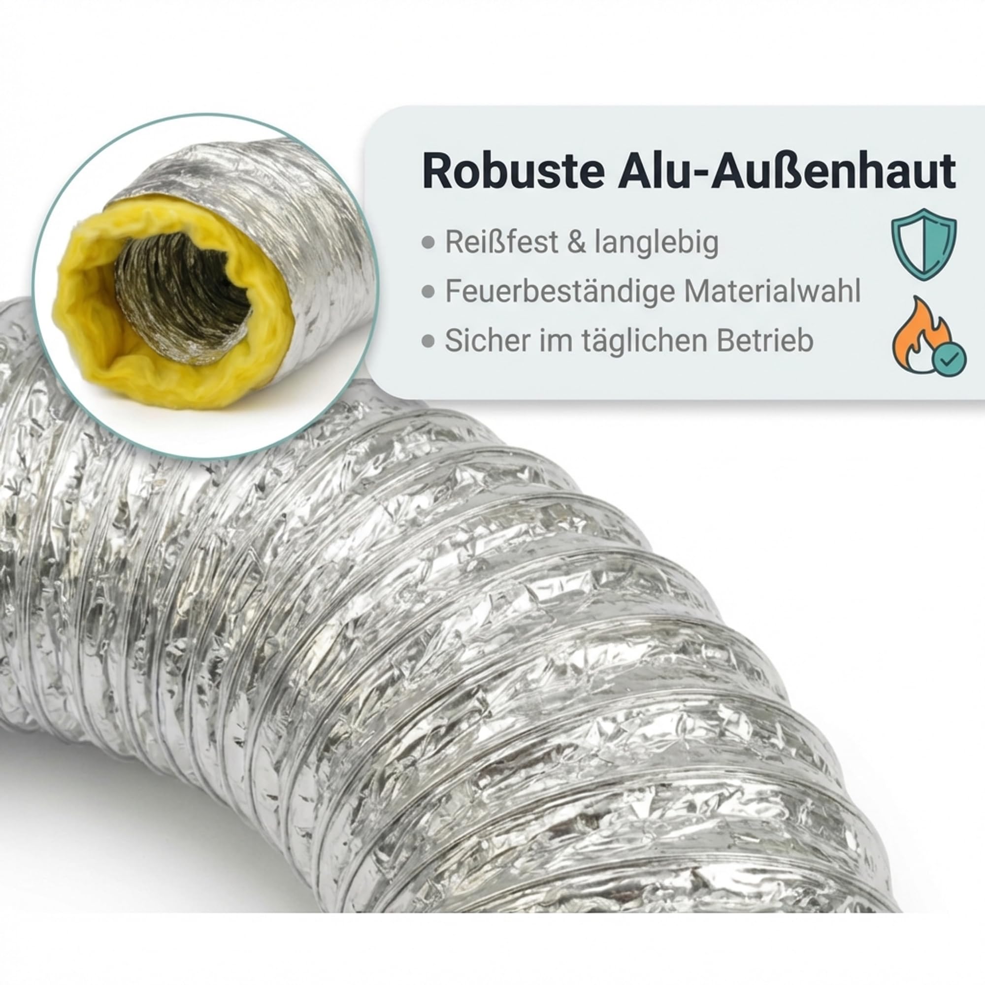 Easy Act Sonoconnect - Tubo insonorizzato Ø 80 mm, lunghezza 10 m, tubo flessibile di ventilazione isolato per sistemi di ventilazione e aria silenziosi