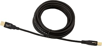 Amazon Basics USB-A to USB-B 2.0 Cable for Printer or External Hard Drive, Gold-Plated Connectors, 4.8 m, Black
