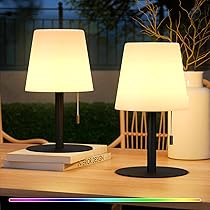 FUYO Lampada da tavolo a LED senza fili, per esterni, con batteria IP44, impermeabile, luce bianca calda, 8 colori, batteria 8-20 ore, resistente agli urti, portatile, per campeggio, giardino, balcone